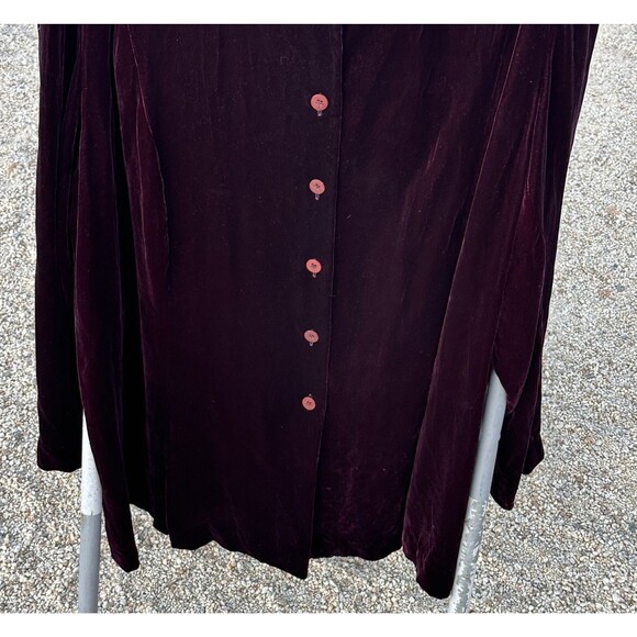Elizabeth by Liz Claiborne Velvet Top Women's Size 22 Maroon Long Sleeve - Picture 5 of 11